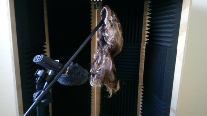 Recording hair cutting sound effects