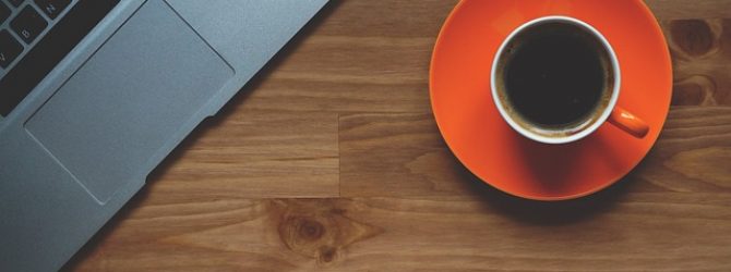 Computer and coffee