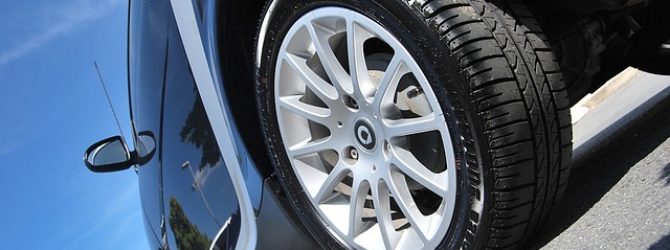 Close up of a car wheel