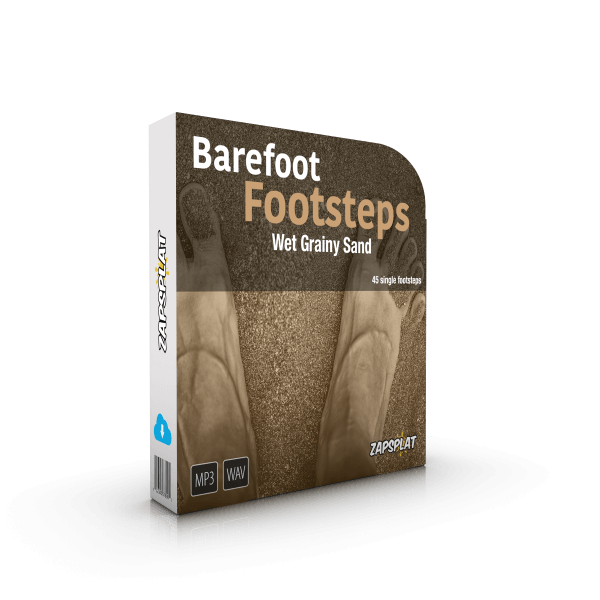 45 barefoot footstep sound effects on wet grainy sand