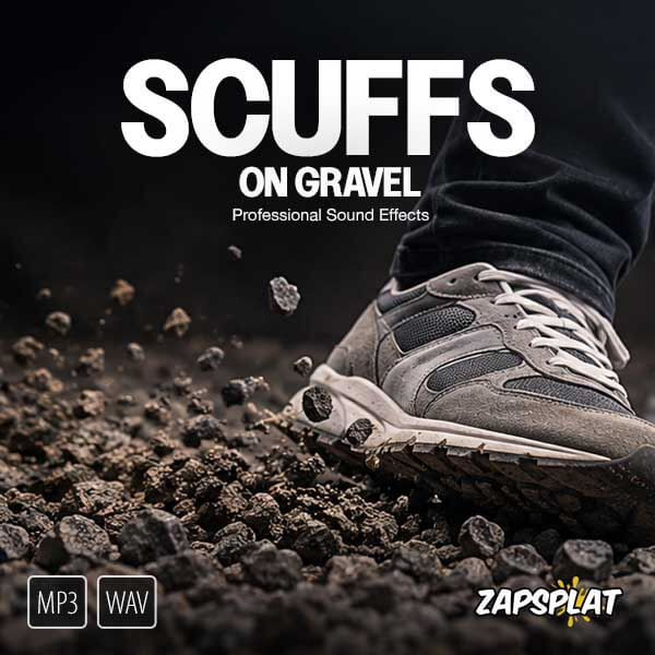 Footstep scuffs on gravel sound effects pack